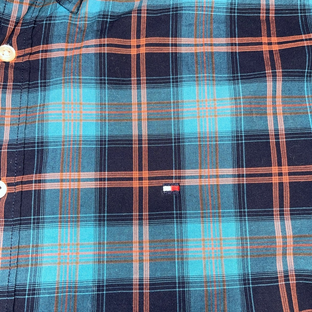 Tommy Hilfiger Mens XL Plaid Button Down Shirt Long Sleeve NY Fit Multicolored - Picture 3 of 11